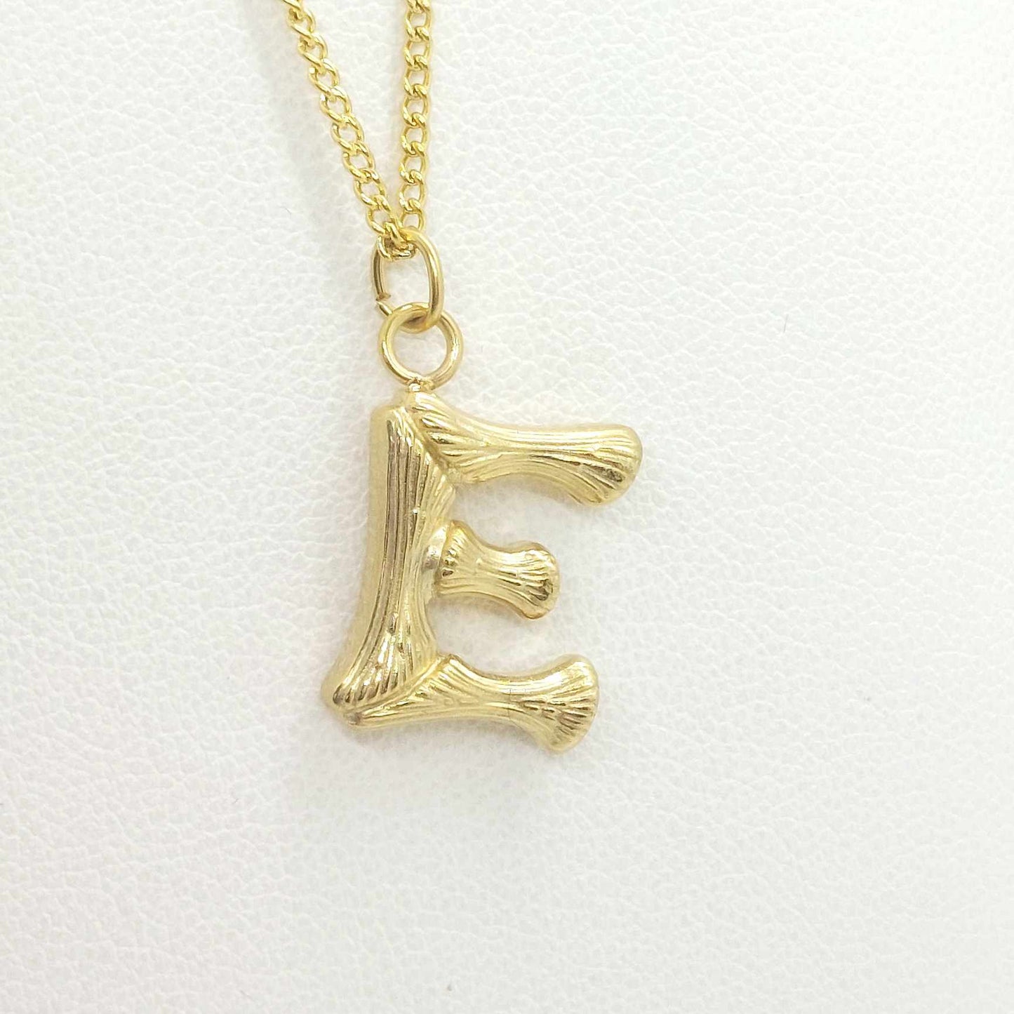 Initial J in Wood Design Pendant with Stainless Steel Chain Necklace