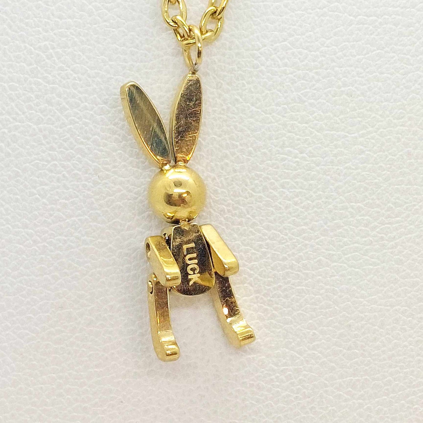 Lucky Bunny Rabbit Pendant with Stainless Steel Chain Necklace