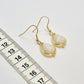 Natural White Jade Dangle Earrings in Gold Plated Stainless Steel