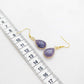 Natural Amethyst Dangle Earrings in Stainless Steel Gold Plated