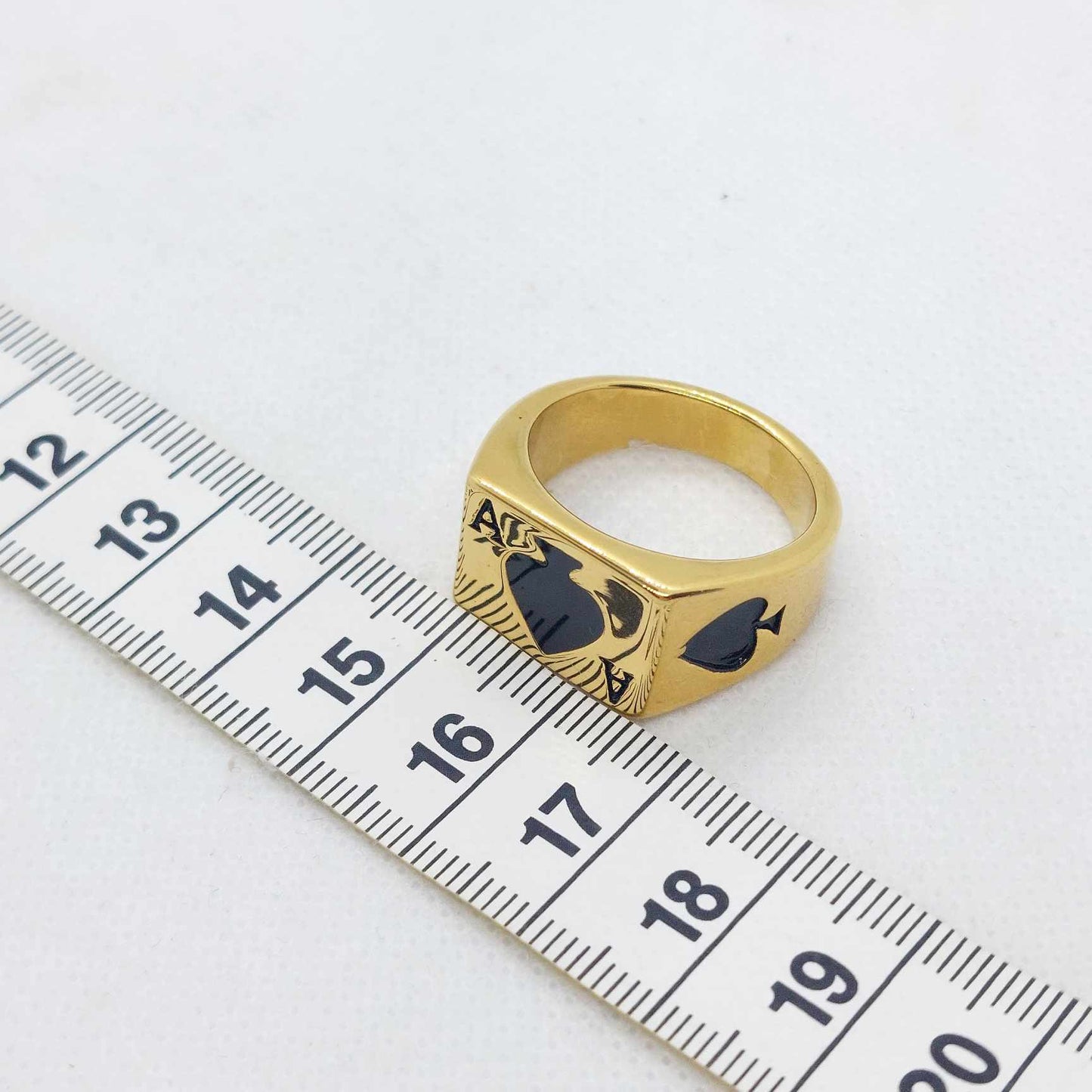 Ace of Spades Ring in Gold Plated Stainless Steel