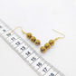 Natural 8mm Hematite Dangle Earrings Colored Gold in Stainless Steel Gold Plated