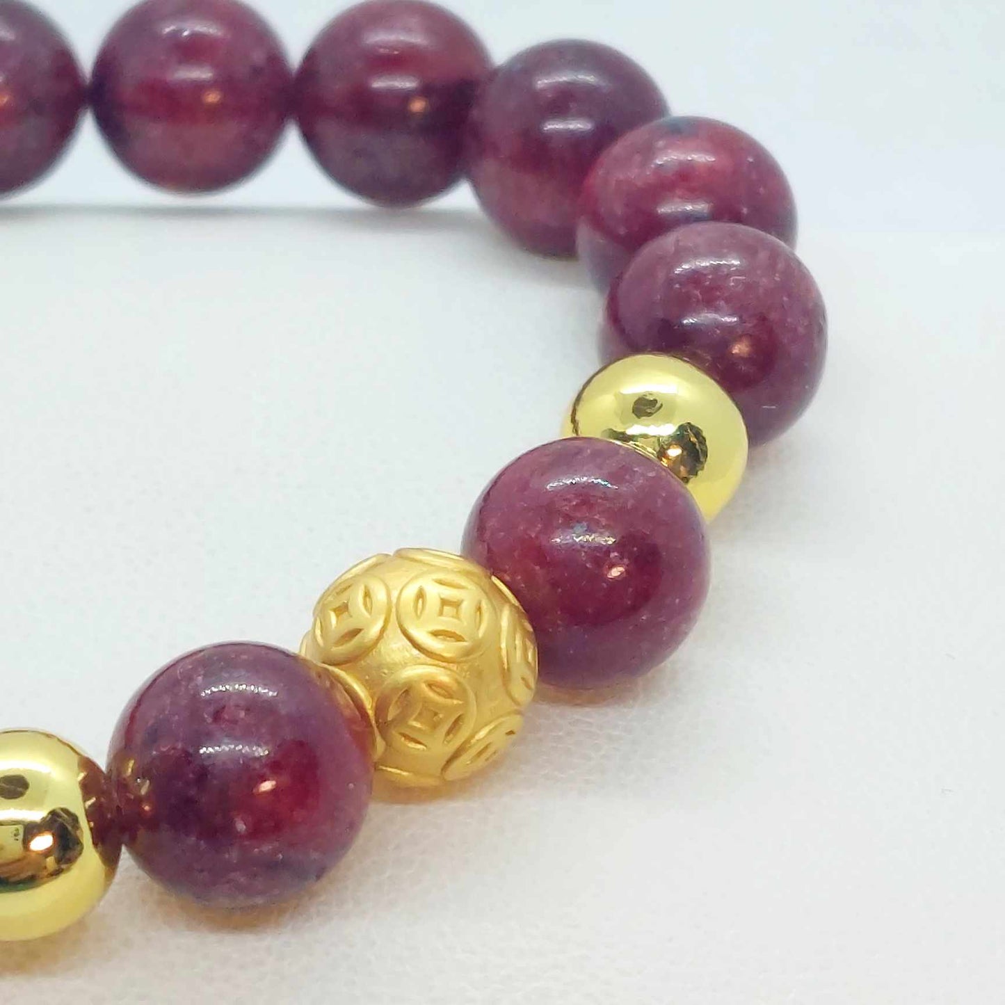 Natural AAA Ruby Stone Set in Stainless Steel Gold Plated