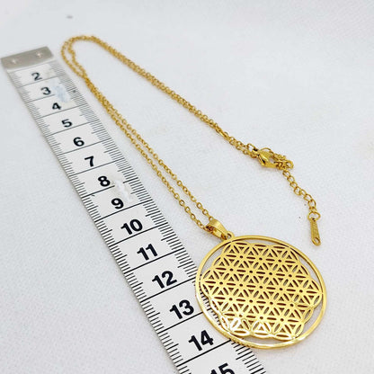 Flower of Life Pendant with Stainless Steel Chain Necklace