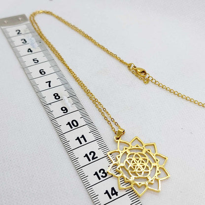 Flower of Life Pendant with Stainless Steel Chain Necklace