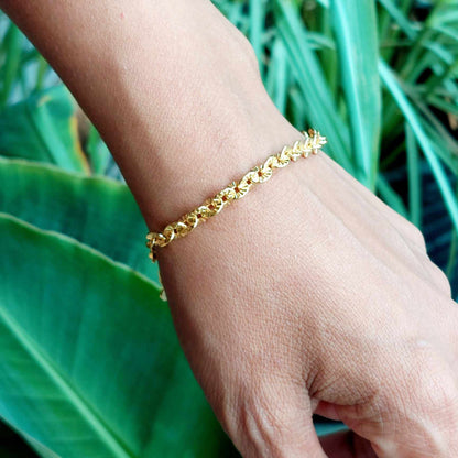 Sterling Silver Designer Bracelet - 18K Gold Plated