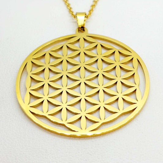 Flower of Life Pendant with Stainless Steel Chain Necklace