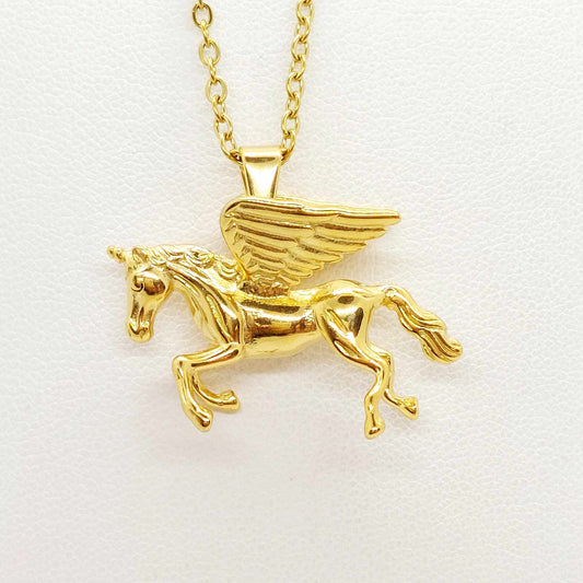 Unicorn Pendant with Stainless Steel Chain Gold Plated