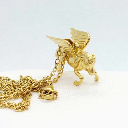 Unicorn Pendant with Stainless Steel Chain Gold Plated