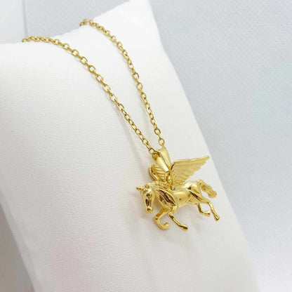 Unicorn Pendant with Stainless Steel Chain Gold Plated