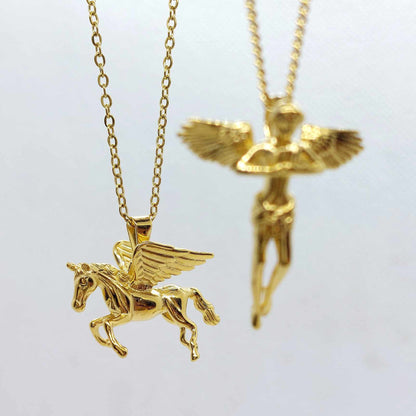 Unicorn Pendant with Stainless Steel Chain Gold Plated