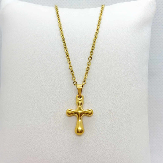 Cross Pendants with Stainless Steel Chain Necklace Gold Plated