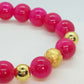 Natural Pink Chalcedony Bracelet in 10mm Stones