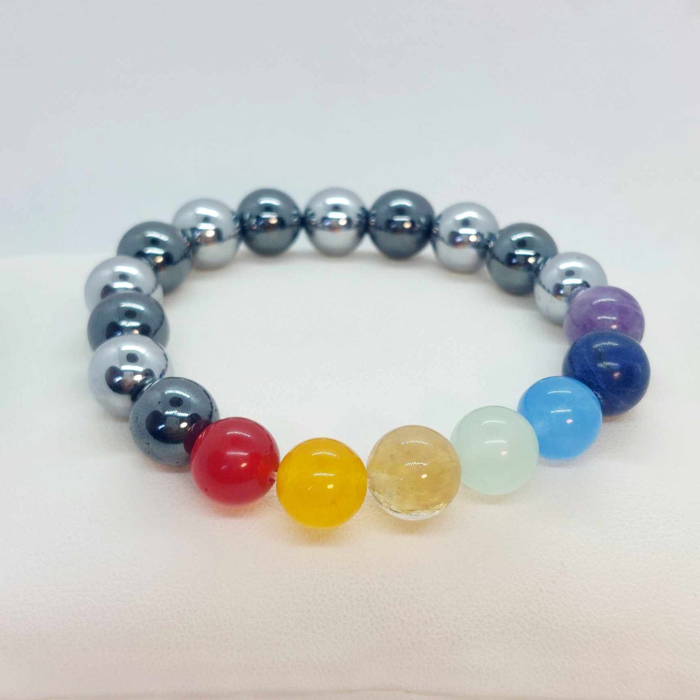 Natural Stones with the 7 Chakra's Bracelet in 10mm Stones