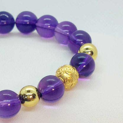 Natural Amethyst Bracelet in 10mm Stones