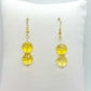 Natural Faceted Citrine Dangle Earrings with 10mm Stones in Stainless Steel Gold Plated