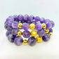 Natural Amethyst Bracelet in 10-12-14 mm Stones