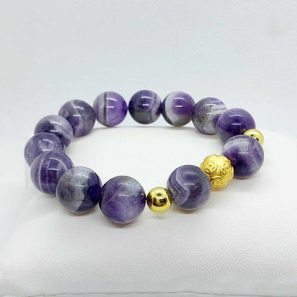 Natural Amethyst Bracelet in 10-12-14 mm Stones