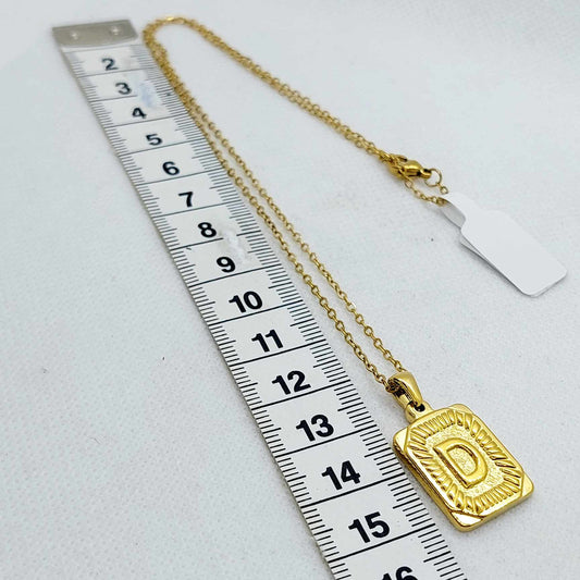 Initial D Pendant with Stainless Steel Chain Necklace