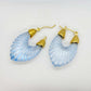 Leaf Shape Acrylic Hoop Earrings in Stainless Steel Gold Plated