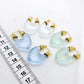 Leaf Shape Acrylic Hoop Earrings in Stainless Steel Gold Plated