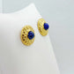 Natural Lapis Stud Earrings in Stainless Steel Gold Plated