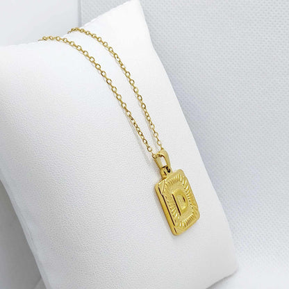 Initial D Pendant with Stainless Steel Chain Necklace