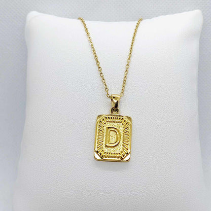 Initial D Pendant with Stainless Steel Chain Necklace