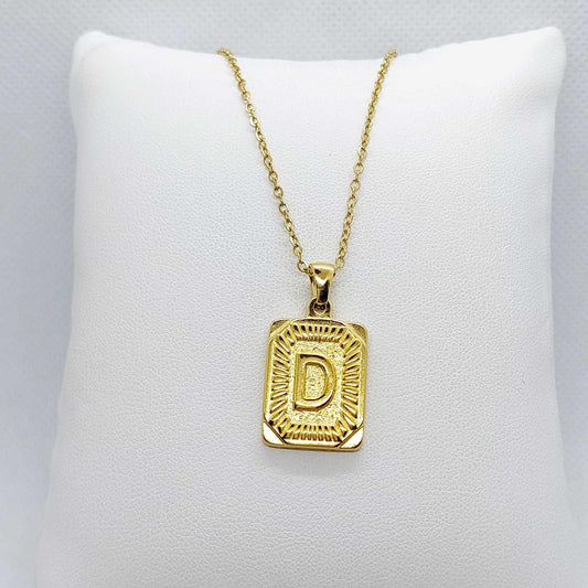 Initial D Pendant with Stainless Steel Chain Necklace