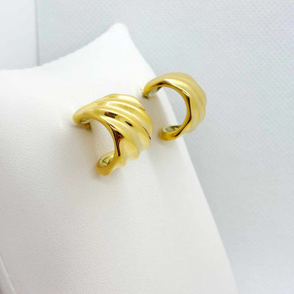 Twirly Looped stud Earrings in Stainless Steel Gold Plated