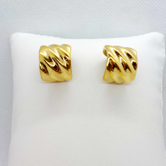 Twirly Looped stud Earrings in Stainless Steel Gold Plated