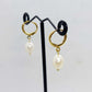 Natural Pearl Dangle Earrings in Gold Plated Stainless Steel