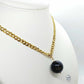 Natural Golden Obsidian 20mm Stone Pendant with Stainless Steel Chain Necklace Gold Plated