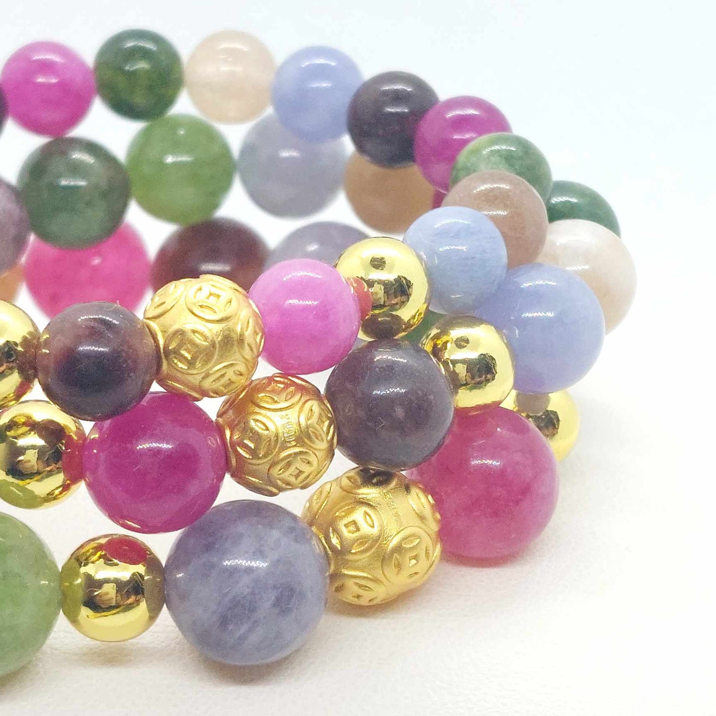 Natural Tourmaline Bracelet in 8-10-12mm Stones