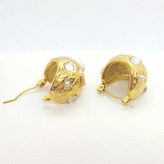 Stainless Steel Vintage Style Earrings Gold Plated