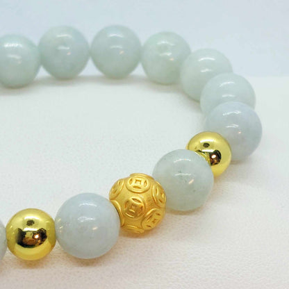 Natural Burmese Jade Bracelet with 10mm Stones