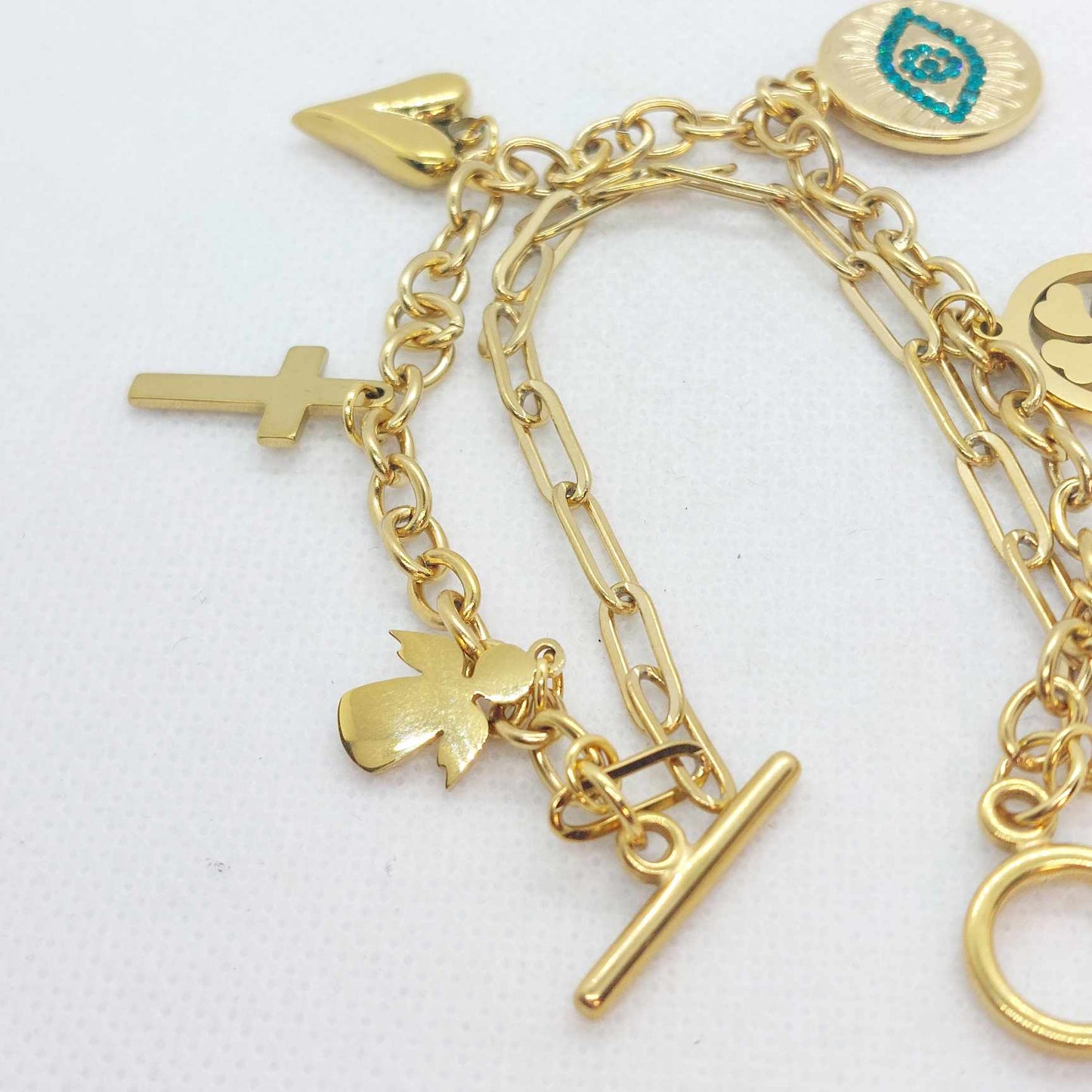 Lucky Charm Bracelet in Stainless Steel Gold Plated