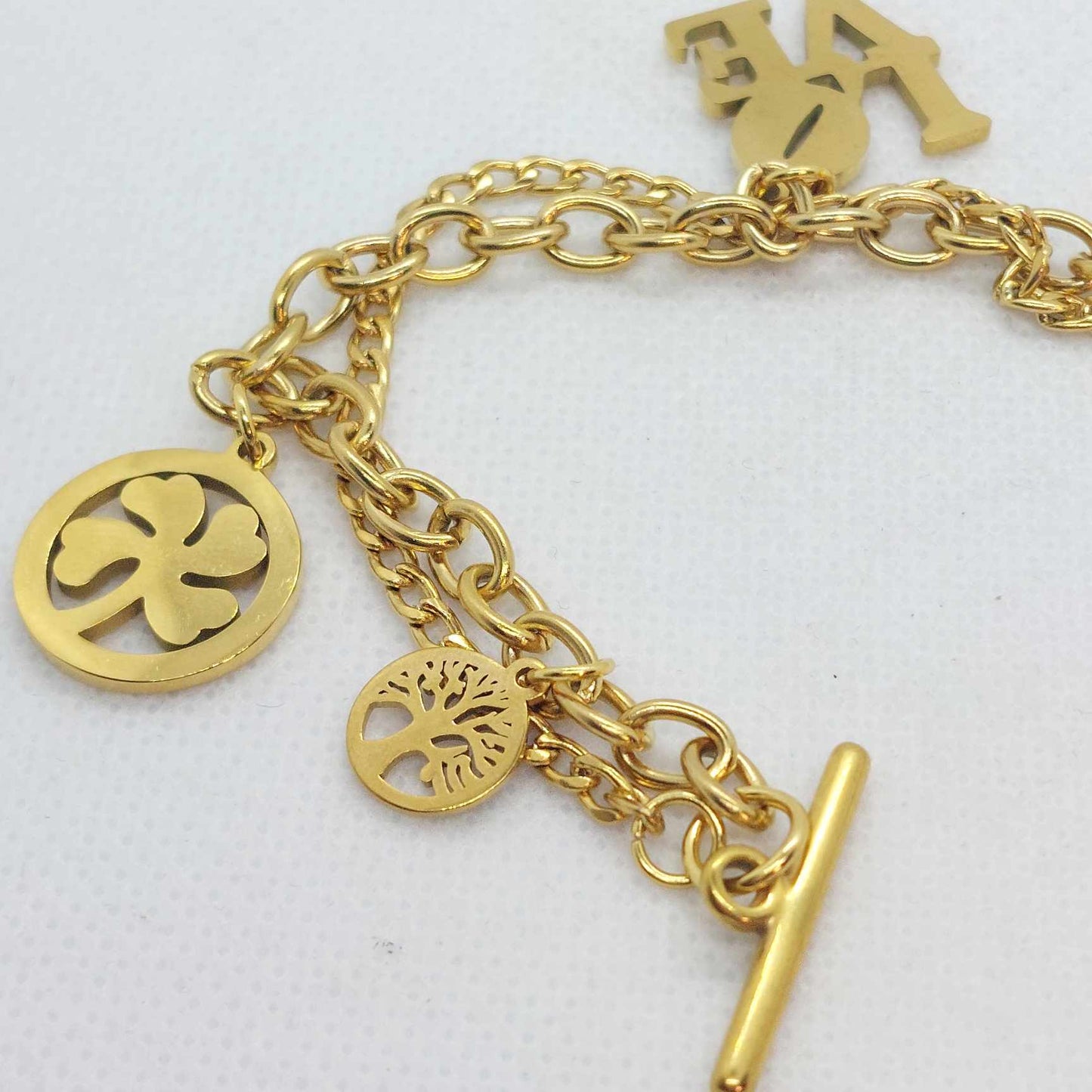 Lucky Charm Bracelet in Stainless Steel Gold Plated