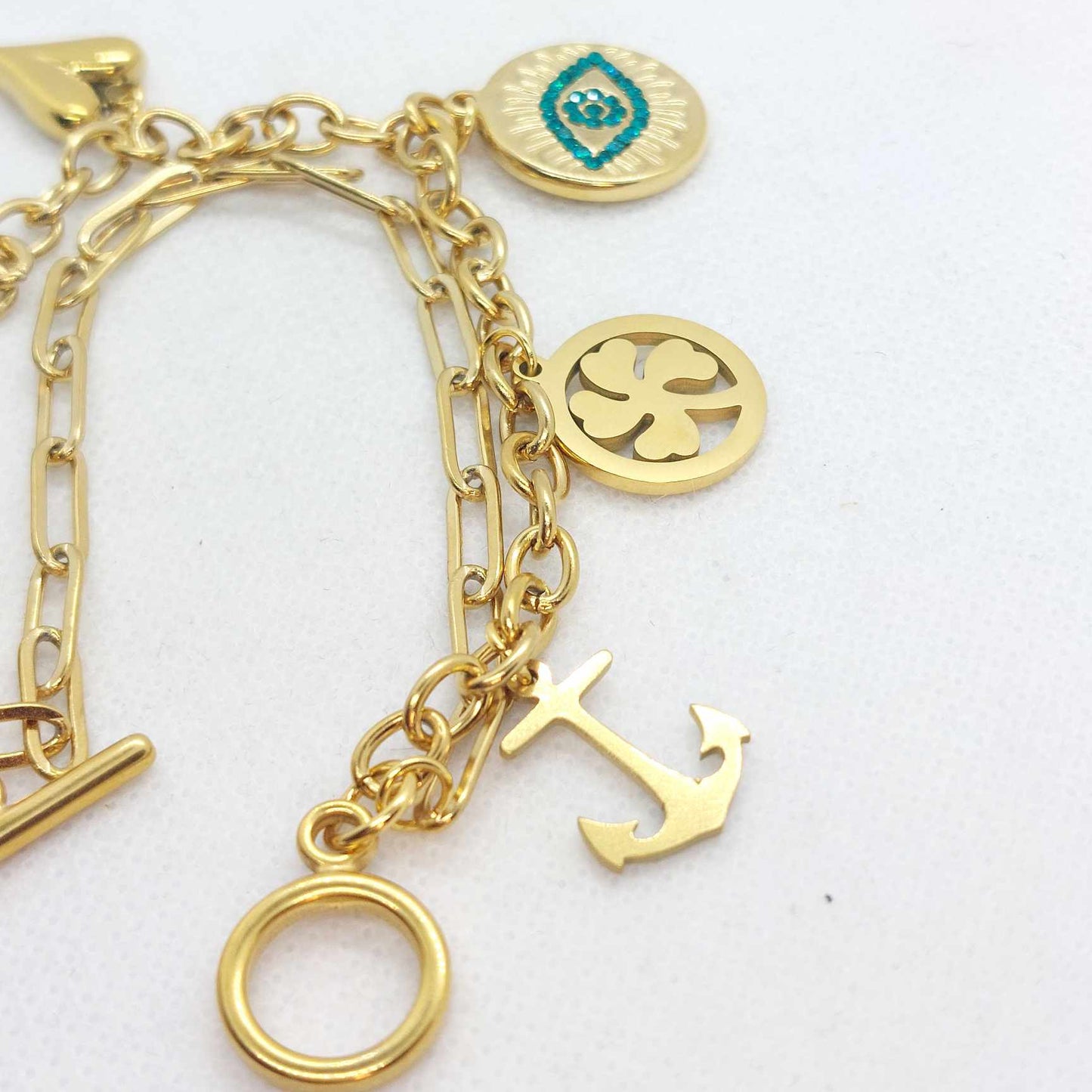 Lucky Charm Bracelet in Stainless Steel Gold Plated