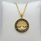 Libra Star Sign  Pendant with Gold Plated Stainless Steel Chain Necklace