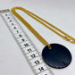 Natural Onyx Slab Pendant with Gold Plated Stainless Steel Chain Necklace