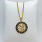 Aquarius Star Sign  Pendant with Gold Plated Stainless Steel Chain Necklace