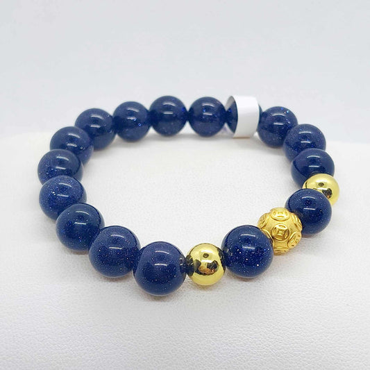 Blue Goldstone Bracelet in 10mm Stones