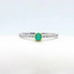 Natural 0.6ct Colombian Emerald Stone Ring in Sterling Silver