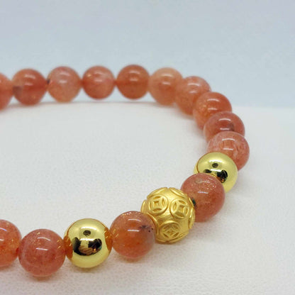Natural Sunstone Bracelet in 8mm Stones