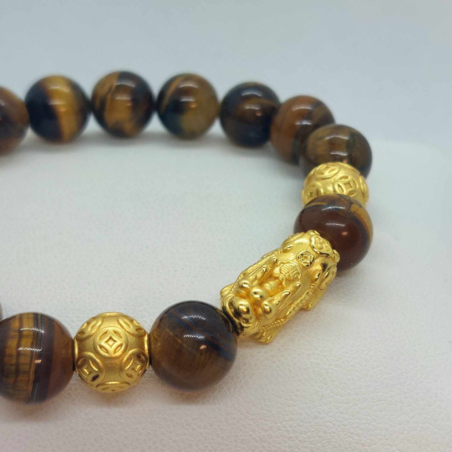 Natural Tiger Eye Bracelet in 10-12mm Stones