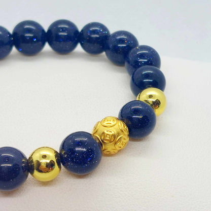 Blue Goldstone Bracelet in 10mm Stones