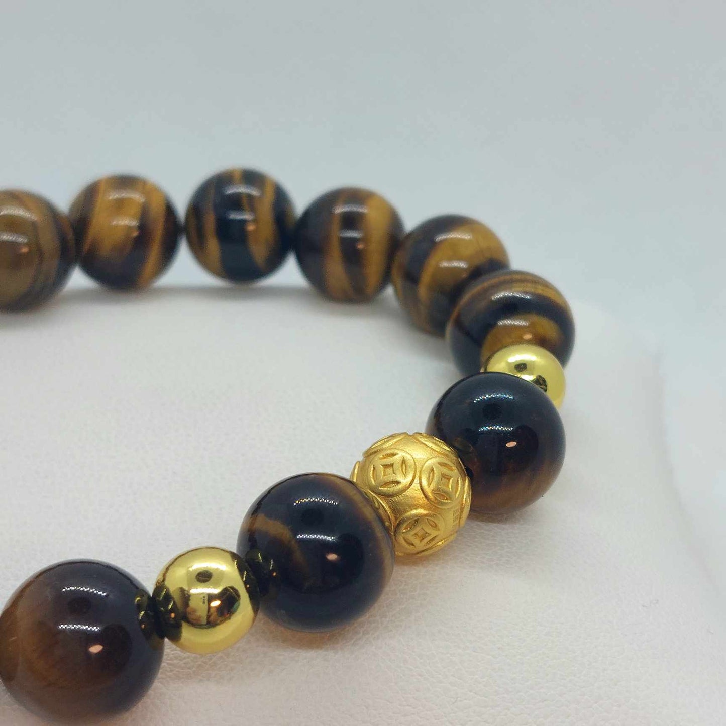 Natural Tiger Eye Bracelet in 10-12mm Stones