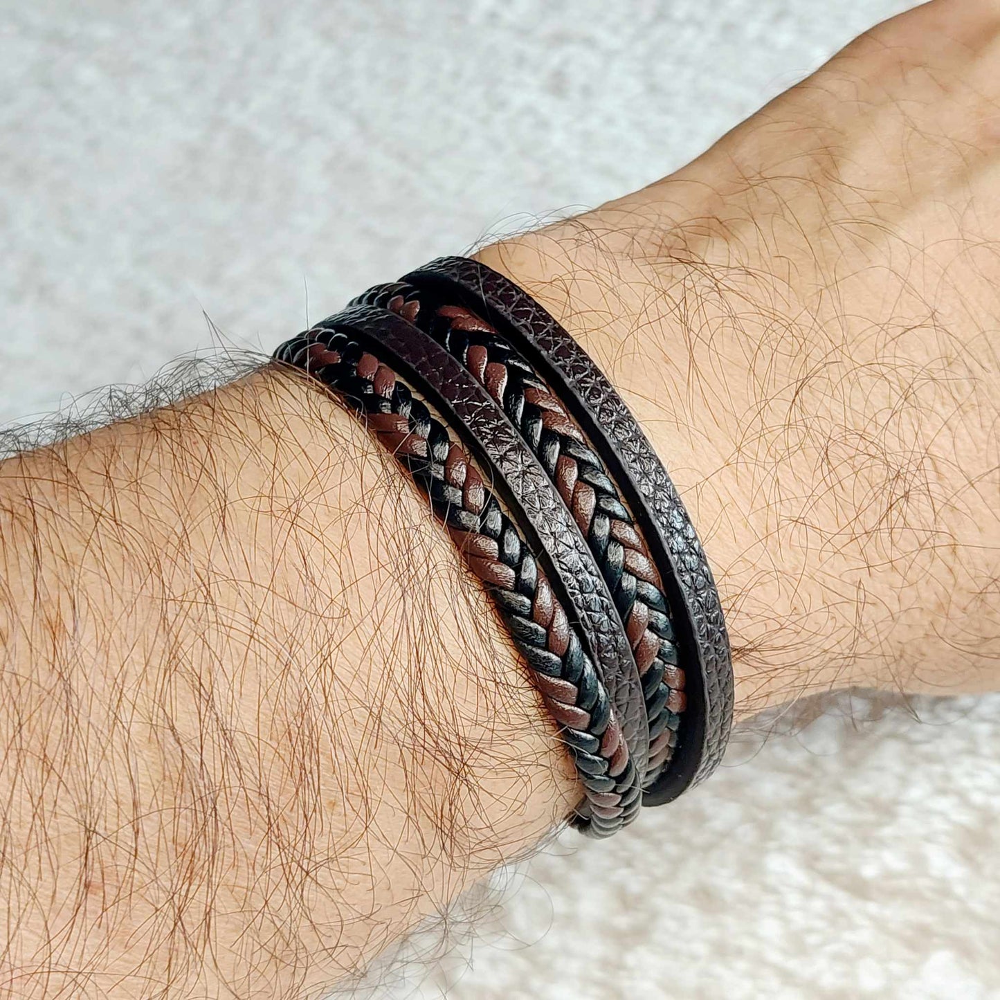 Multi Strap Leather Bracelets for Men