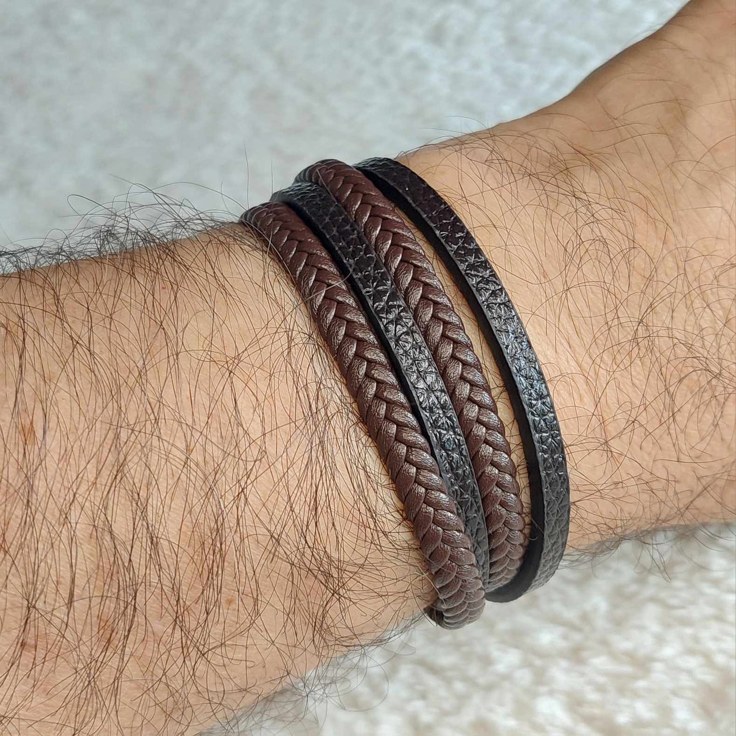 Multi Strap Leather Bracelets for Men